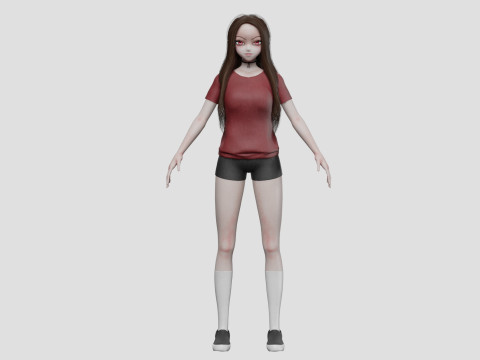 Anime classic girl V27320 3D Model