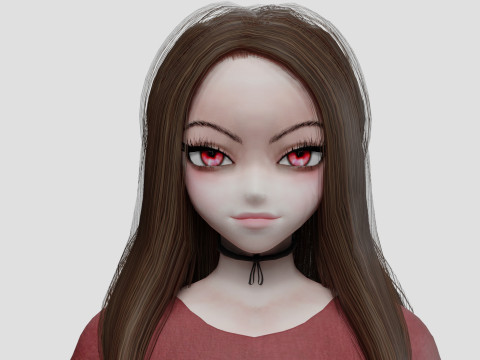 Anime classic girl V27320 3D Model