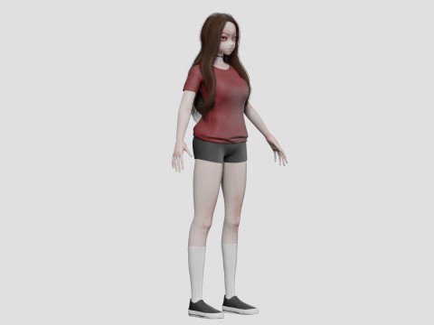 Anime classic girl V27320 3D Model
