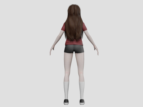 Anime classic girl V27320 3D Model