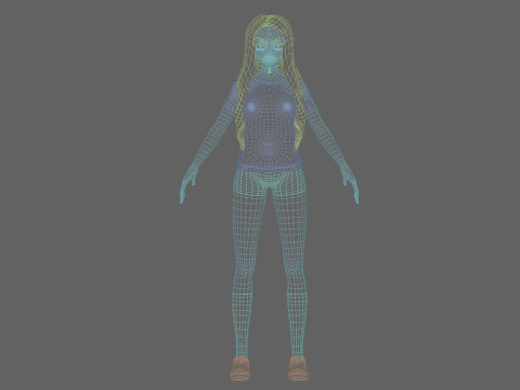 Anime classic girl V27320 3D Model