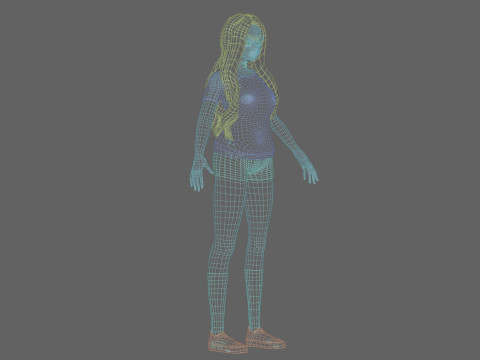 Anime classic girl V27320 3D Model