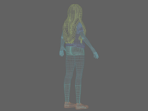 Anime classic girl V27320 3D Model