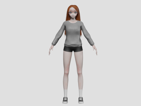 Anime cool girl V34144 Modelo 3D