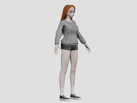 Anime cool girl V34144 Modelo 3D
