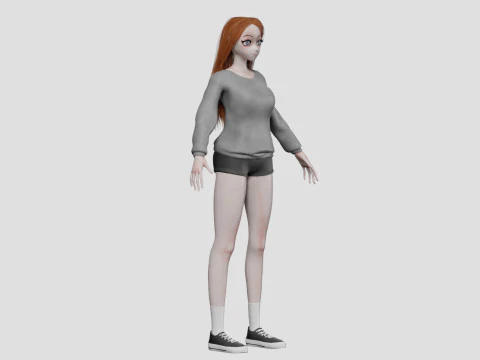 Anime havalı kız V34144 3D Model