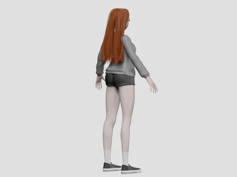 Anime havalı kız V34144 3D Model