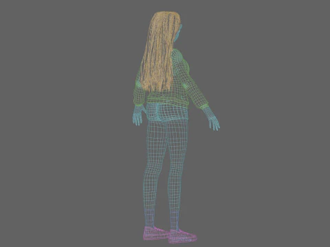 Anime havalı kız V34144 3D Model