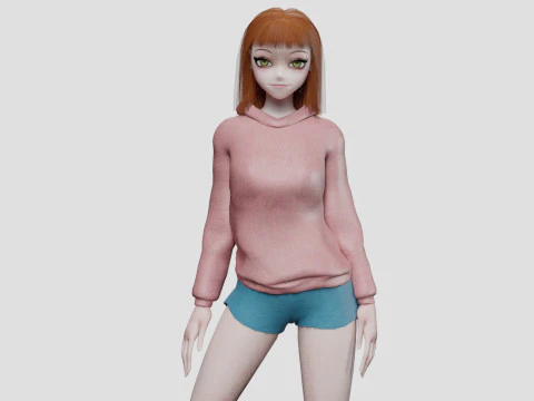 Anime jolie fille V31452 Modèle 3D