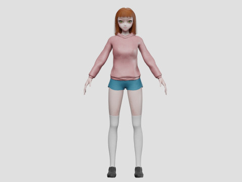 Anime cute girl V31452 3Dモデル