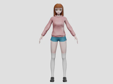 Anime cute girl V31452 3D Model