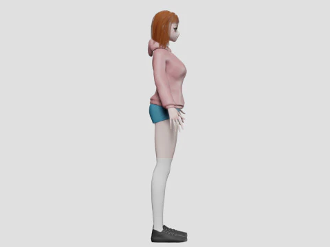 Anime cute girl V31452 3D Model