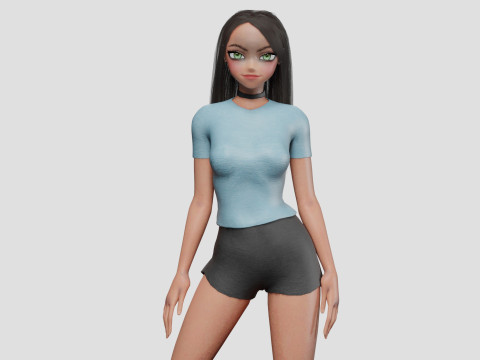 Anime Standard girl V32132 Modèle 3D