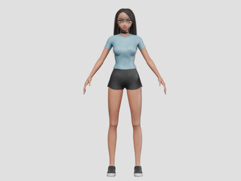 Anime Standard girl V32132 3D Model