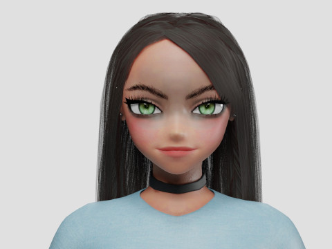 Anime Standard girl V32132 3D Model