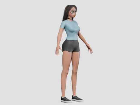 Anime Standard girl V32132 3D Model