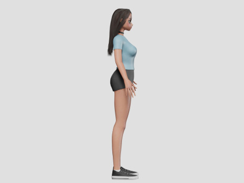 Anime Standard girl V32132 3D Model