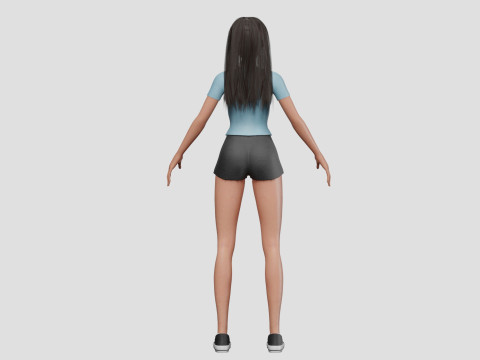 Anime Standard girl V32132 3D Model