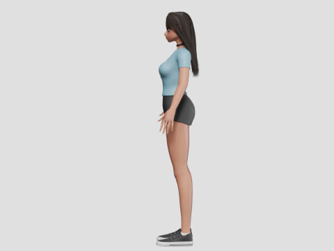 Anime Standard girl V32132 3D Model