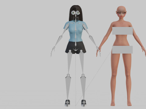 Anime Standard girl V32132 3D Model