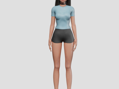 Anime Standard girl V32132 3D Model