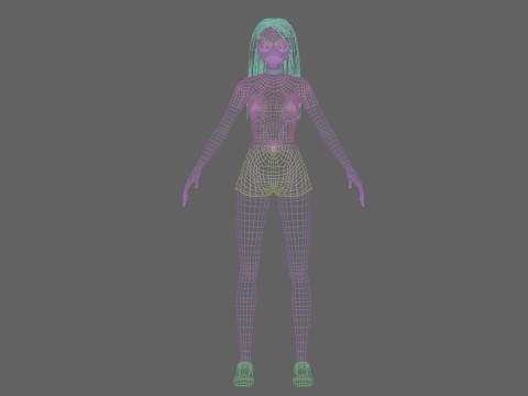 Anime Standard girl V32132 3D Model