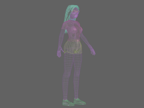 Anime Standard girl V32132 3D Model
