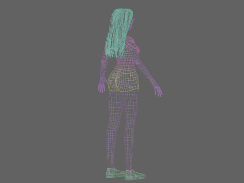 Anime Standard girl V32132 3D Model