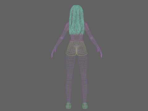 Anime Standard girl V32132 3D Model