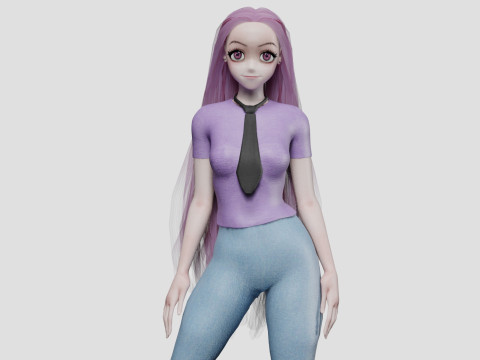 Anime stylized girl V31725 3D मॉडल