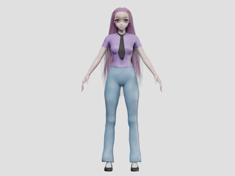 Anime stylized girl V31725 3D मॉडल