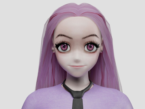 Anime stylized girl V31725 3D मॉडल