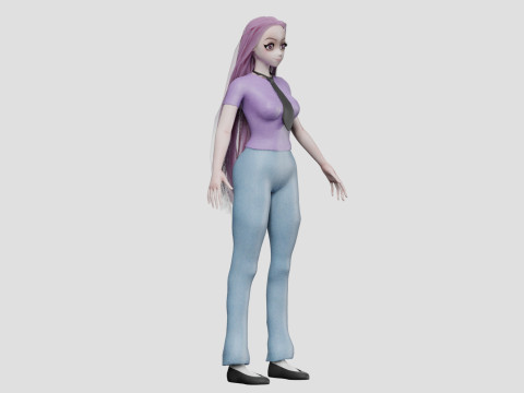 Anime stylized girl V31725 3D मॉडल