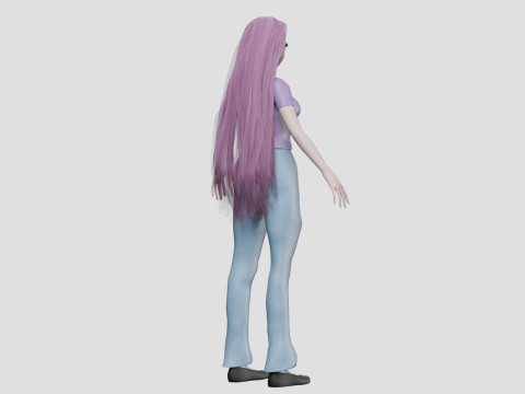 Anime stylized girl V31725 3D मॉडल
