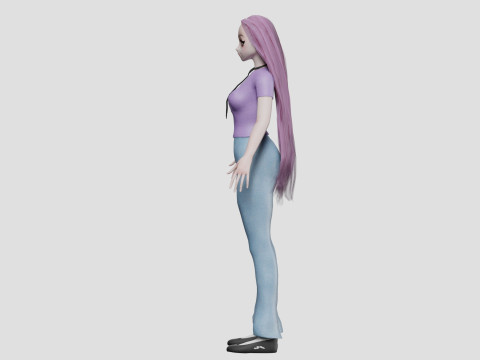 Anime stylized girl V31725 3D मॉडल