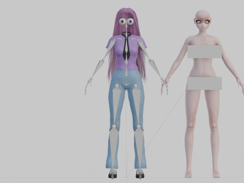Anime stylized girl V31725 3D मॉडल