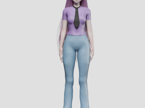 Anime stylized girl V31725 3D मॉडल