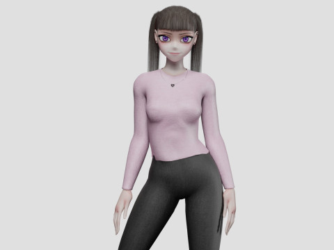 Anime Young girl V27342 3D Model