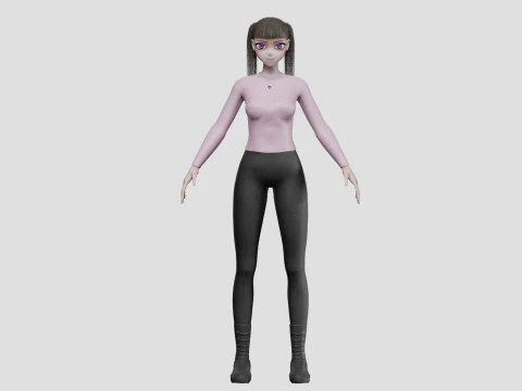Anime Young girl V27342 3D Model