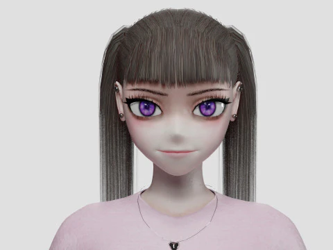 Anime Young girl V27342 3D Model