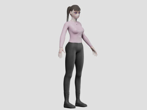 Anime Young girl V27342 3D Model