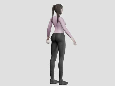 Anime Young girl V27342 3D Model