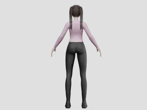Anime Young girl V27342 3D Model