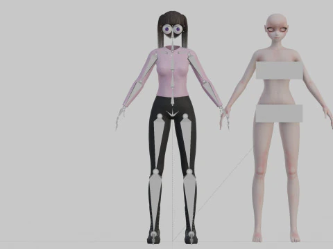 Anime Young girl V27342 3D Model