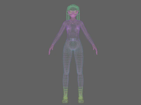Anime Young girl V27342 3D Model