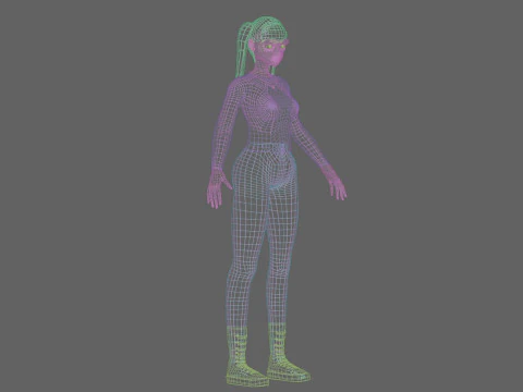 Anime Young girl V27342 3D Model