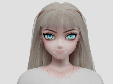 Basic anime girl V33020 3D Модель
