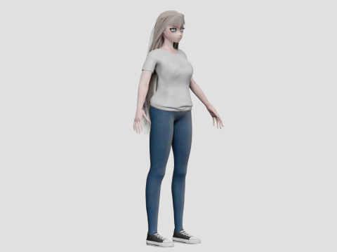 Basic anime girl V33020 3D Модель