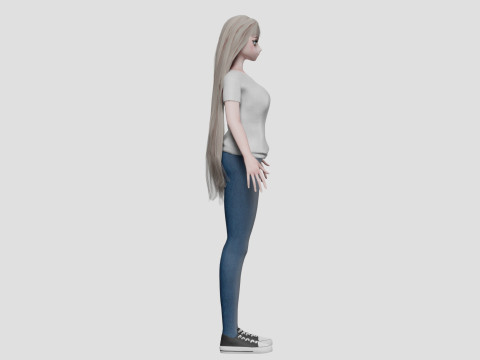 Basic anime girl V33020 3D Модель