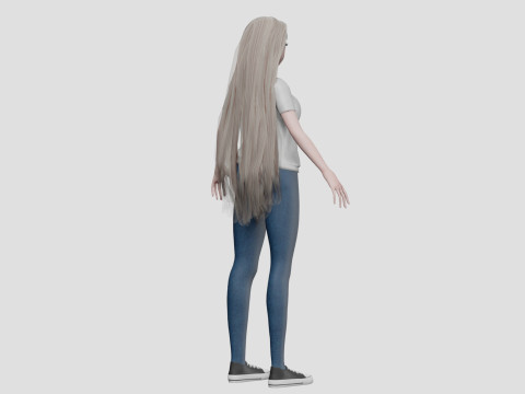 Basic anime girl V33020 3D Модель